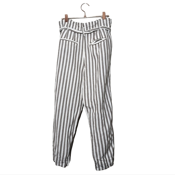 MADEWELL Striped Linen-Blend Paperbag Pants Size 2 - Picture 13 of 13
